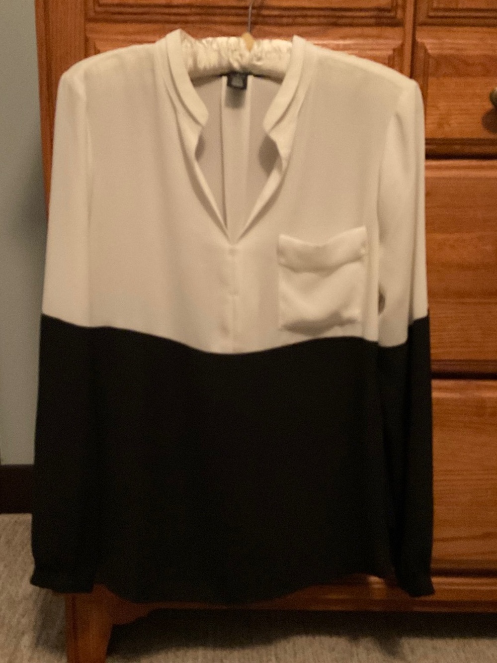 White House Black Market Block colored blouse